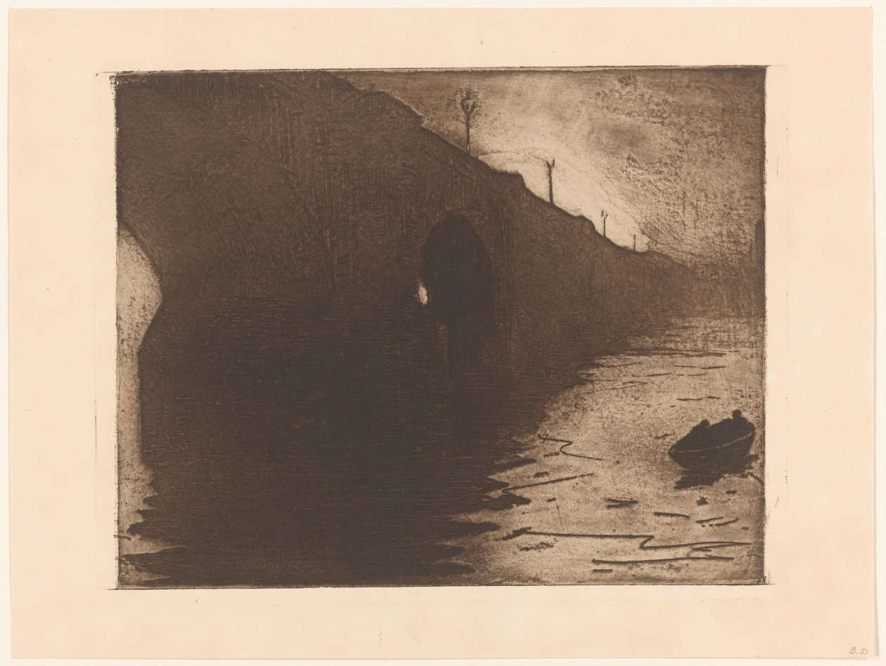 Udsigt over Waterloo Bridge i tågen i London af Willem Arnoldus Witsen