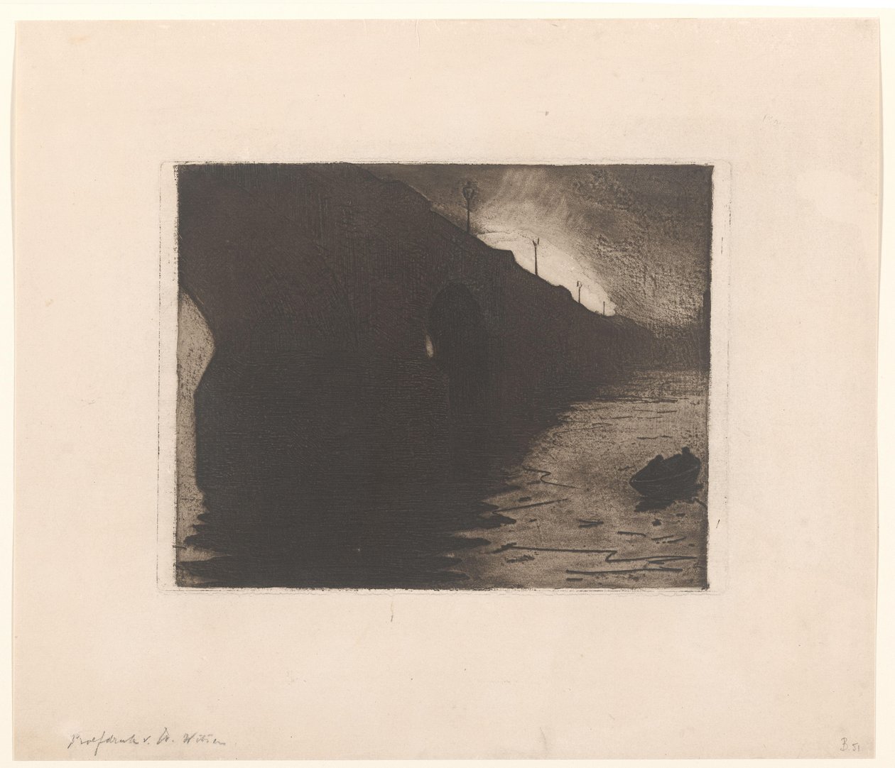 Udsigt over Waterloo Bridge i tågen i London af Willem Arnoldus Witsen