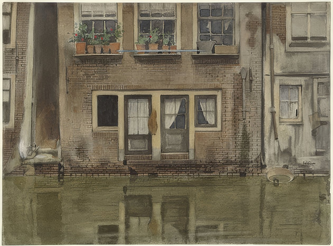 Haus an einer Gracht i Amsterdam (Huse på en kanal i Amsterdam) af Willem Arnoldus Witsen