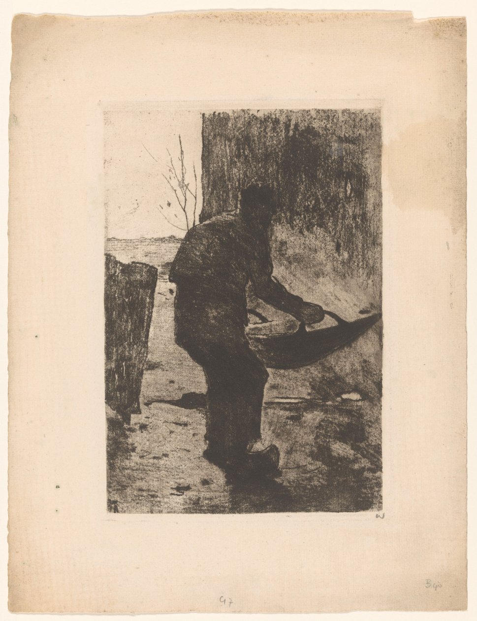 Mand der vinder, ca. 1888 (ætsning) af Willem Arnoldus Witsen