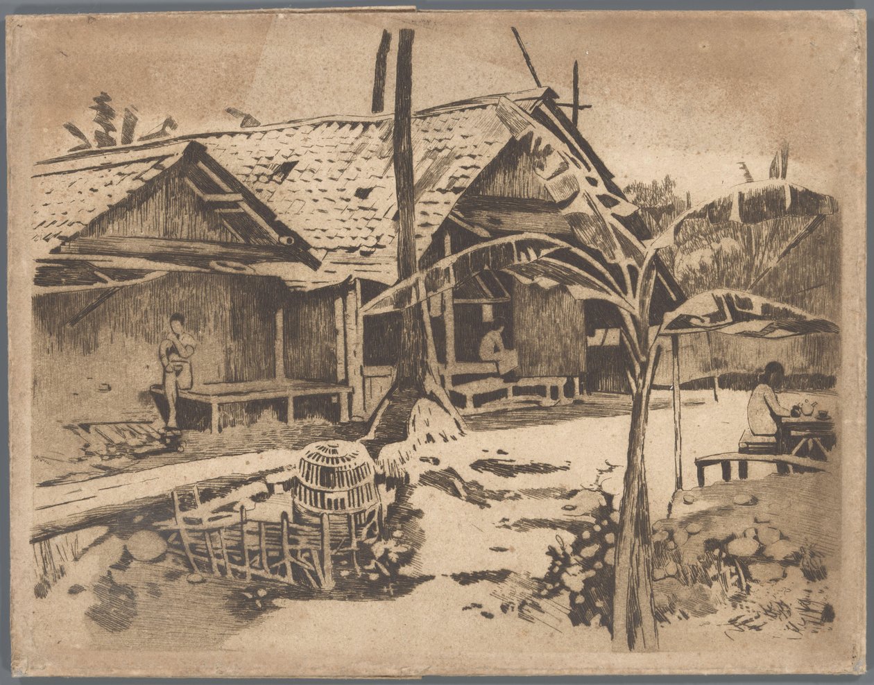 Pisang træ i kampong, Buitenzorg af Willem Arnoldus Witsen