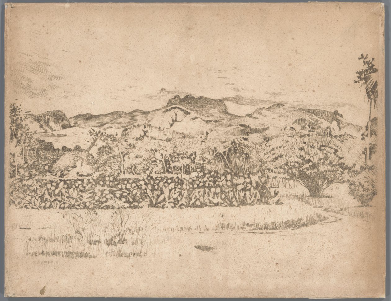 Udsigt over vulkanen De Kloet, Gambar af Willem Arnoldus Witsen