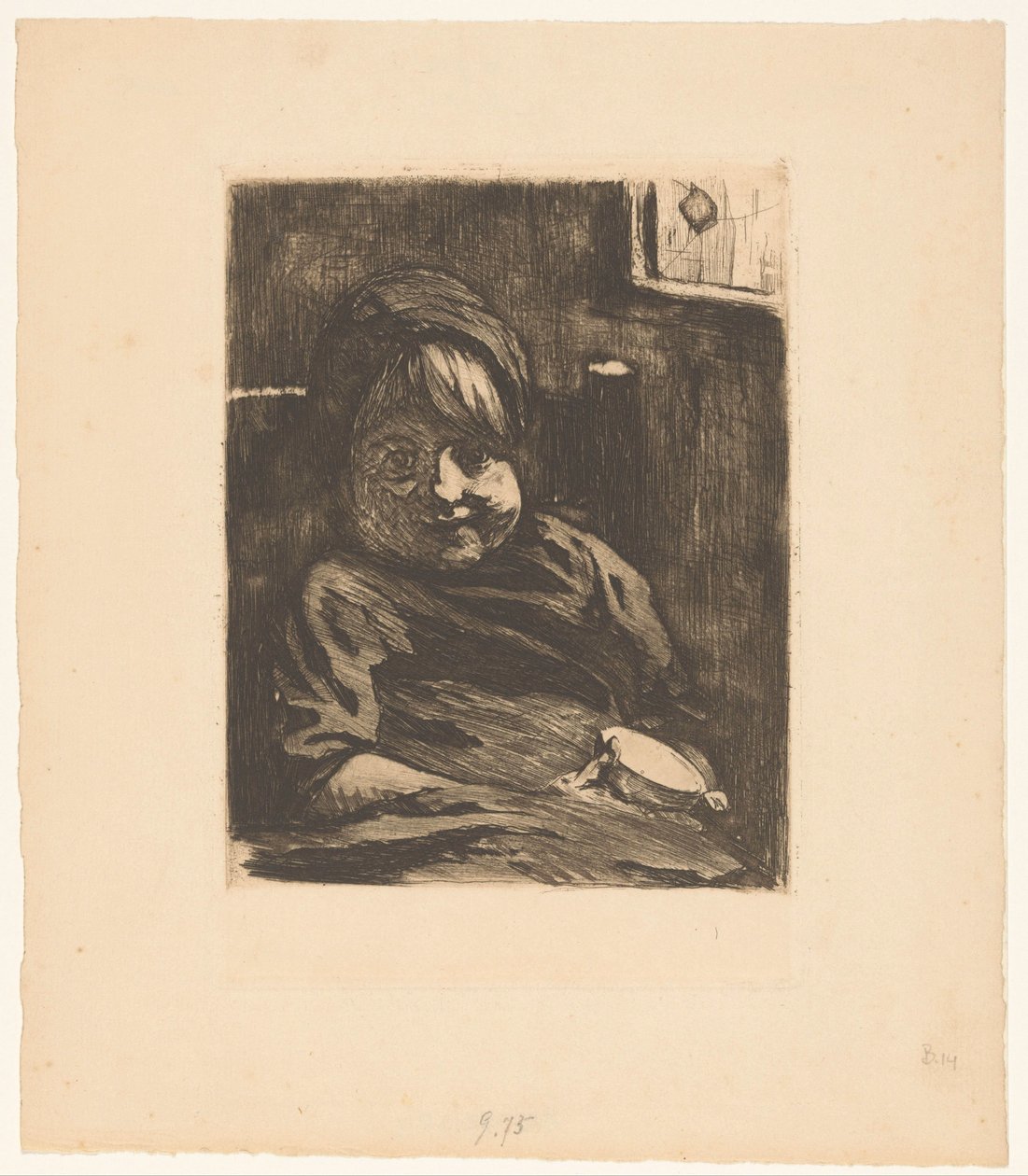 Siddende barn med en lur af Willem Arnoldus Witsen