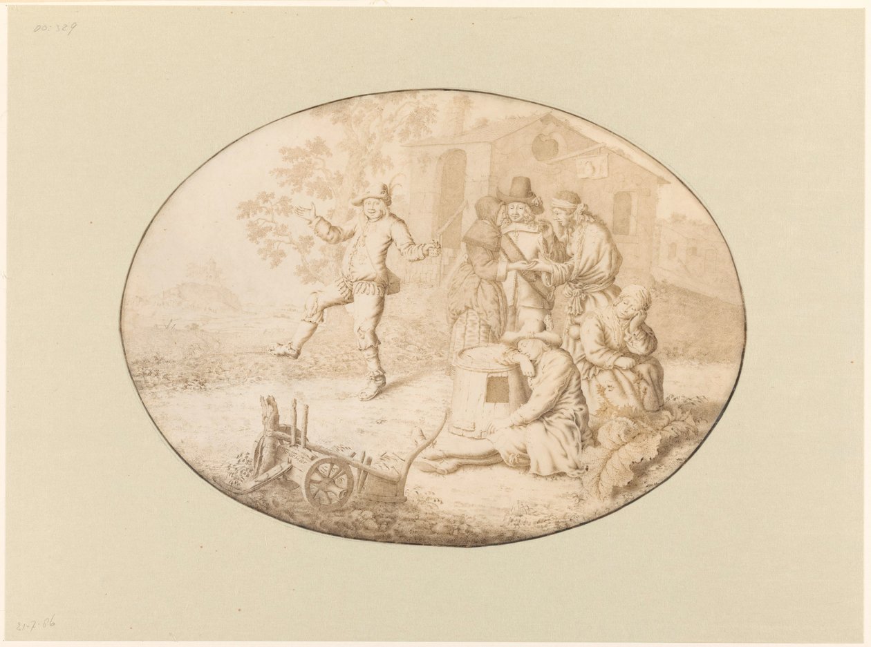 Elegant par besøger en gruppe romaer af Willem de Heer