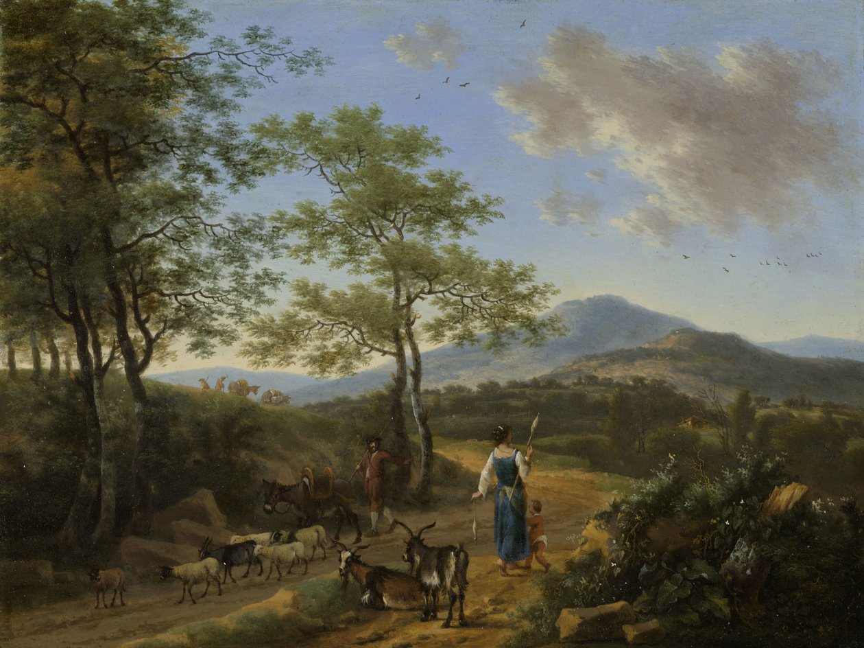 Italiensk Landskab med Hyrde af Willem de Heusch