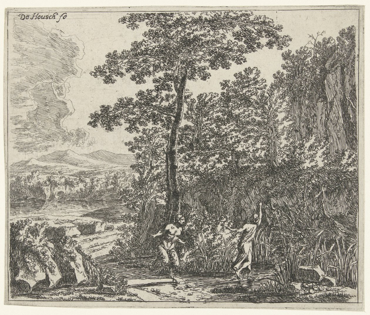 Landskab med Pan og Syrinx af Willem de Heusch