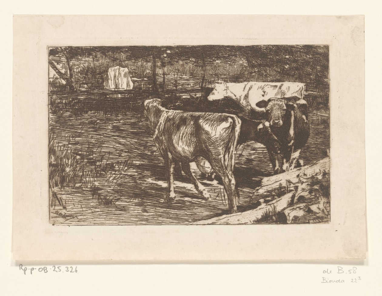 Fire køer på en eng Milk Bend (original titel) af Willem de Zwart