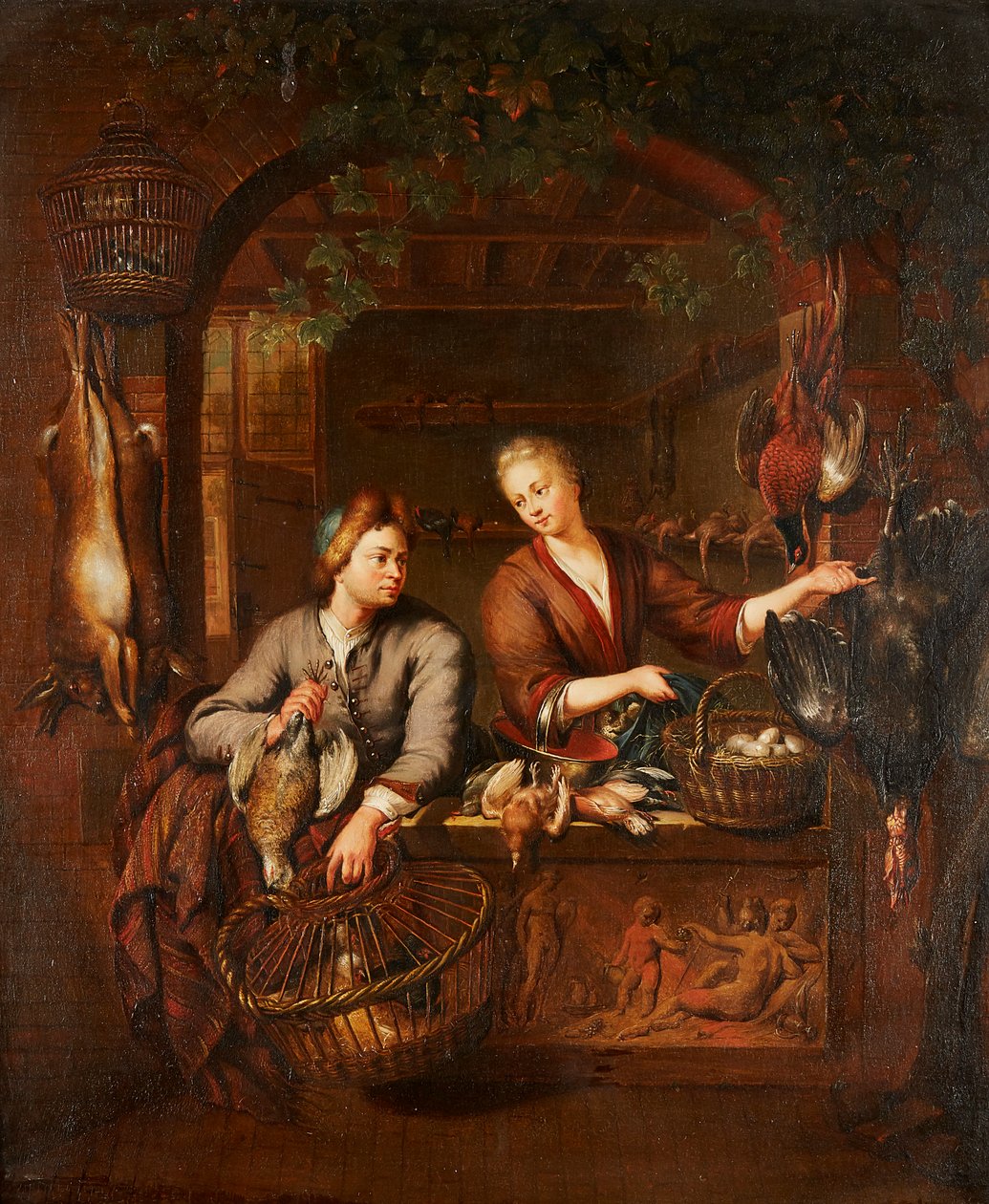 Spiltælleren (olie på panel) af Willem van (after) Mieris