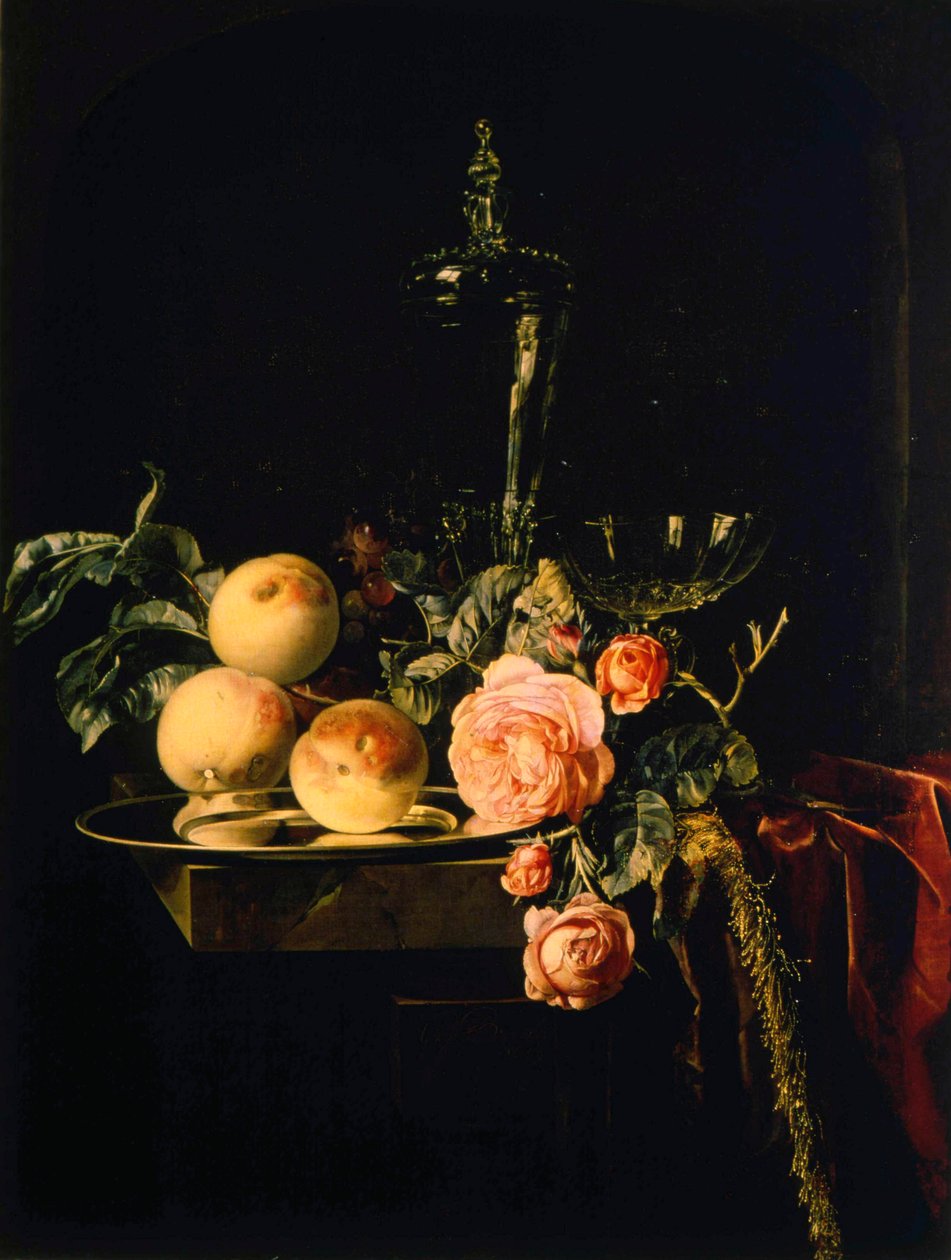 Roser og ferskner, 1659 af Willem van Aelst