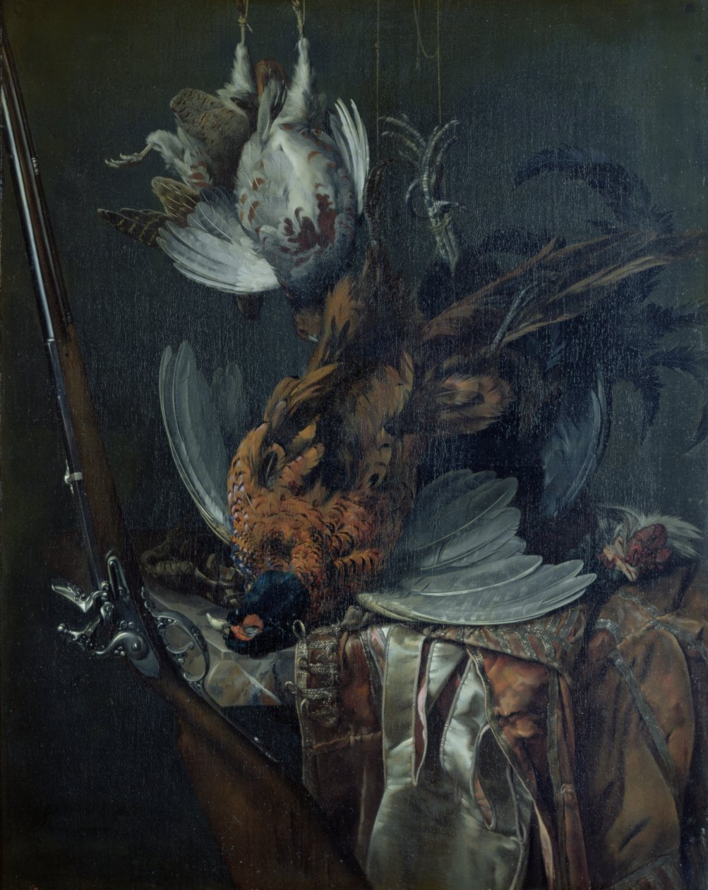 Stilleben med Dead Game (olie på lærred) af Willem van Aelst