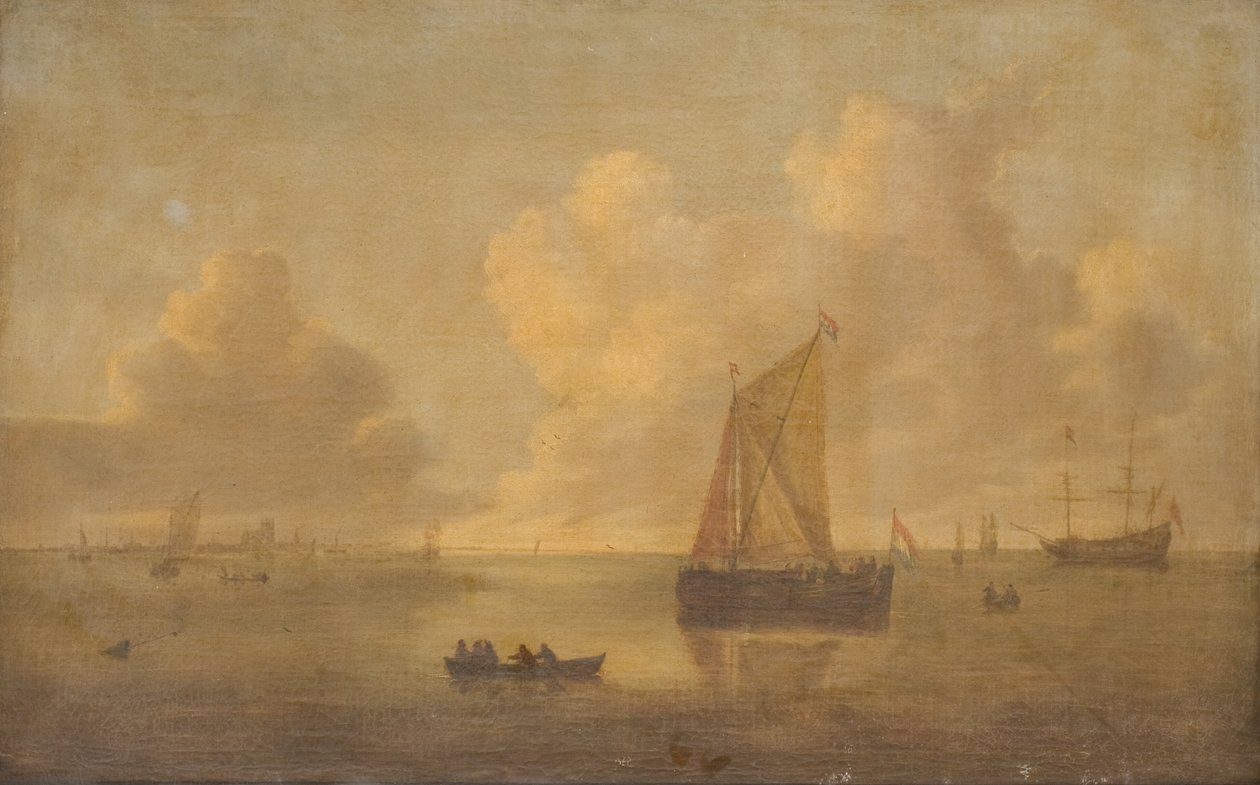 Havlandskab med en by i baggrunden af Willem van Diest
