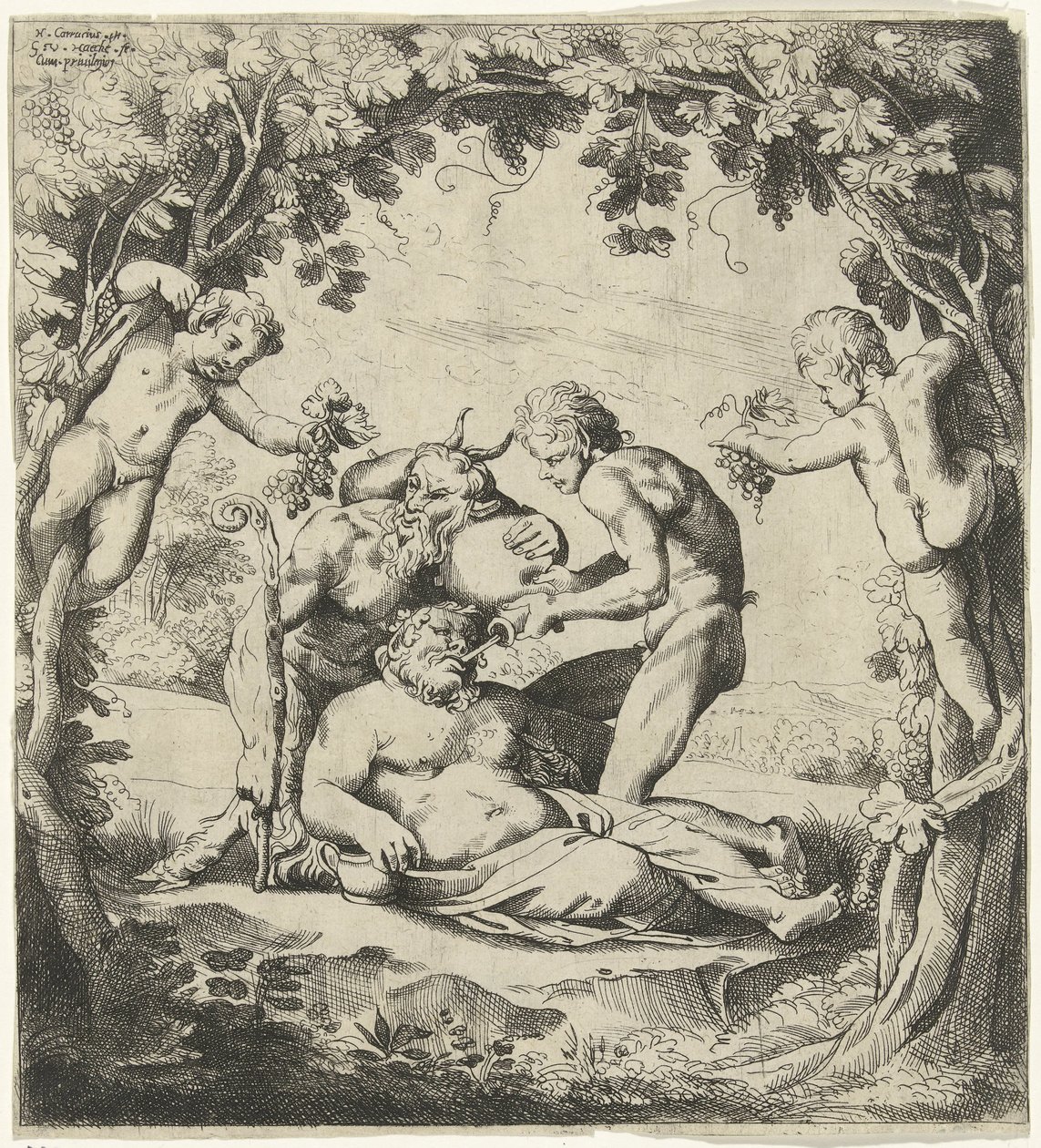 Drikker Bacchus af Willem van Haecht (II)