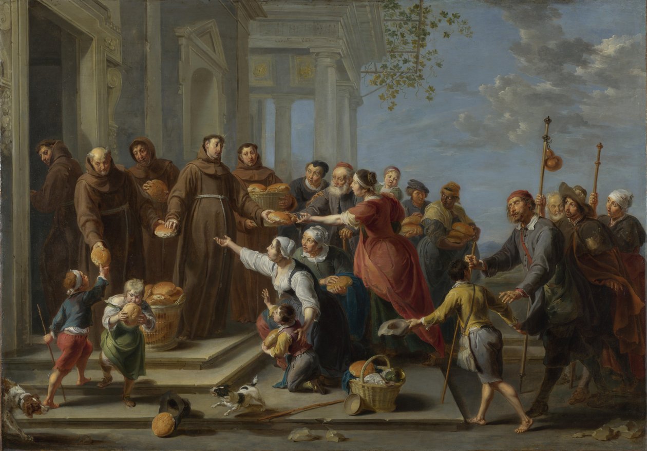 Sankt Antonius af Padua uddeler brød, ca 1662 af Willem van Herp the Elder