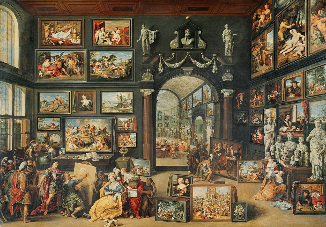 Studio i Apelles af Willem van II Haecht