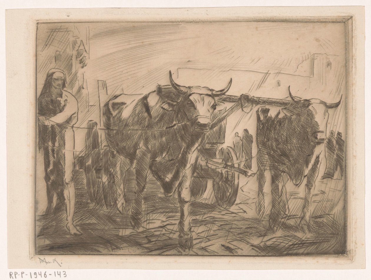 Ossewagen (original titel) af Willem van Konijnenburg (signed by artist)