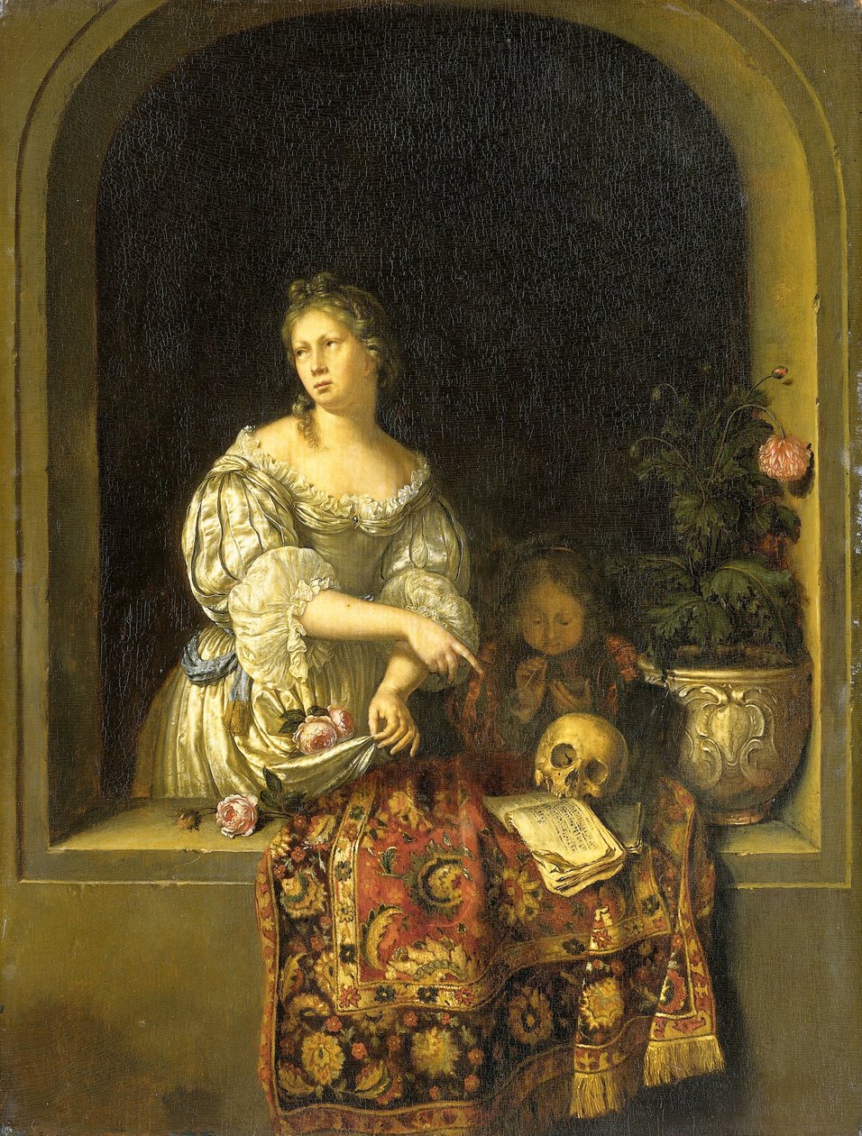 Allegori om Forgængelighed af Willem van Mieris (attributed to)