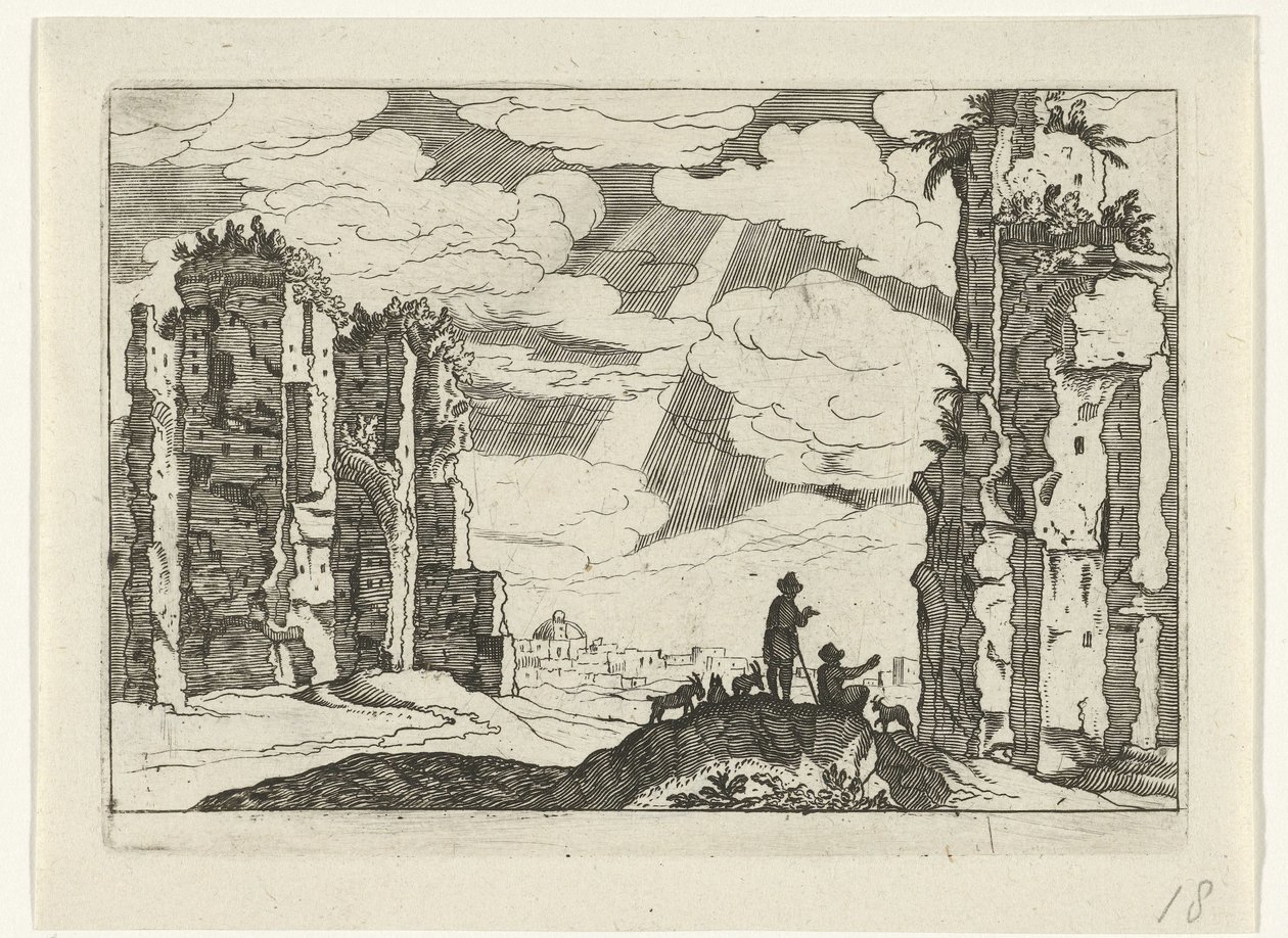 Ruin af Caracalla-badene Romerske ruiner (serie 2) (serietitel) af Willem van Nieulandt (II)