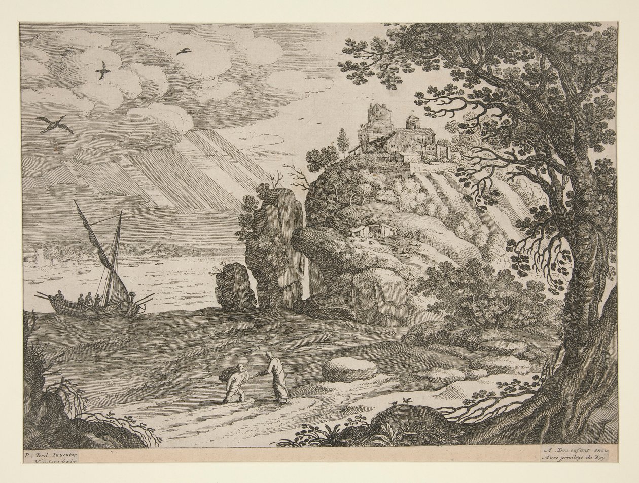 Italienske landskaber; en af 30 plader af Willem van Nieulandt II