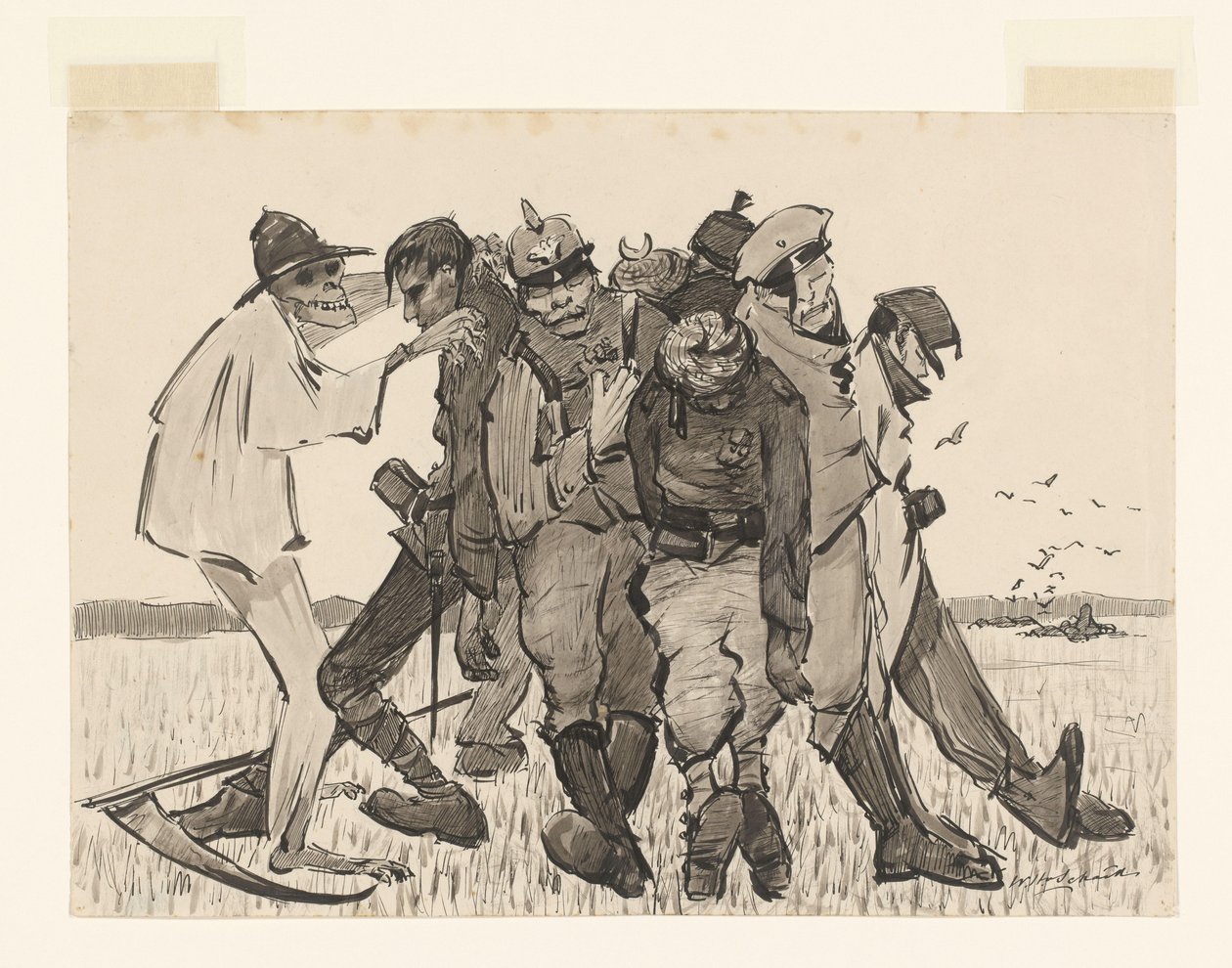 Høst 1918. Moderne majsskjold (original titel på objektet) af Willem van Schaik (signed by artist)
