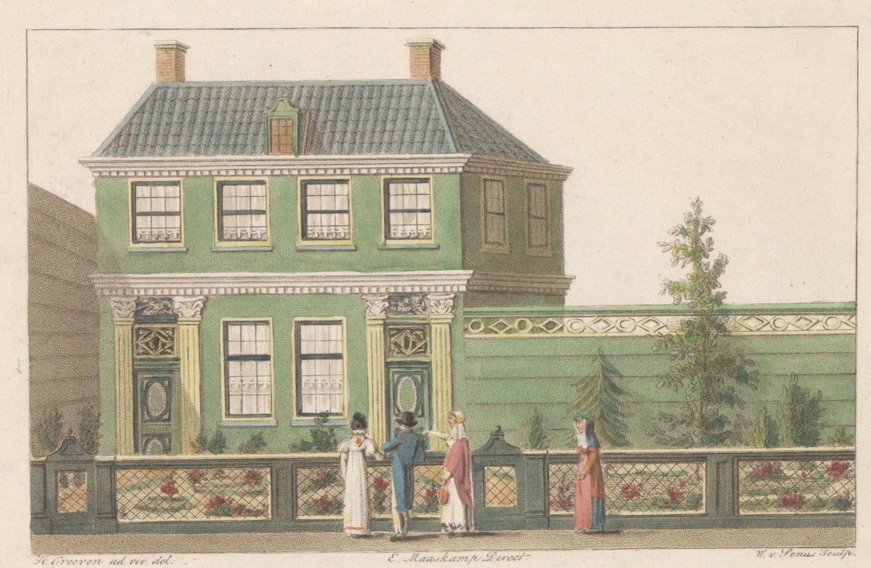 Bygning på østsiden 219 i Zaandam, 1824 Et billede af et nordhollandsk hus i Zaandam / Representation d