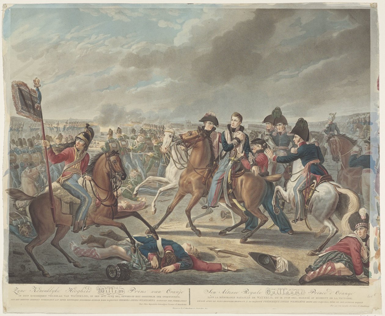 Hans Kongelige Højhed William Prince of Orange i det glorværdige slag ved Waterloo, 18. juni 1815, såret i sejrens øjeblik / Søn Altesse Royale Guillaume Prince d