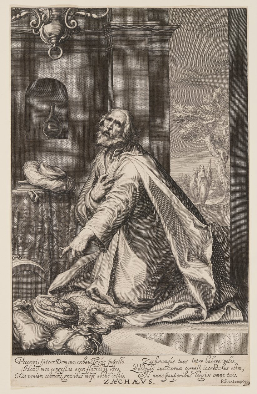 Zachaeus, fra Syndere i Det Gamle og Det Nye Testamente af Willem van Swanenburgh