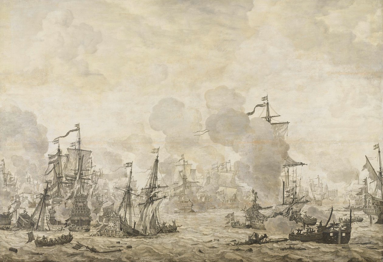 Episode fra slaget mellem den hollandske og svenske flåde i Øresund, 8. november 1658 af Willem van de Velde (I)