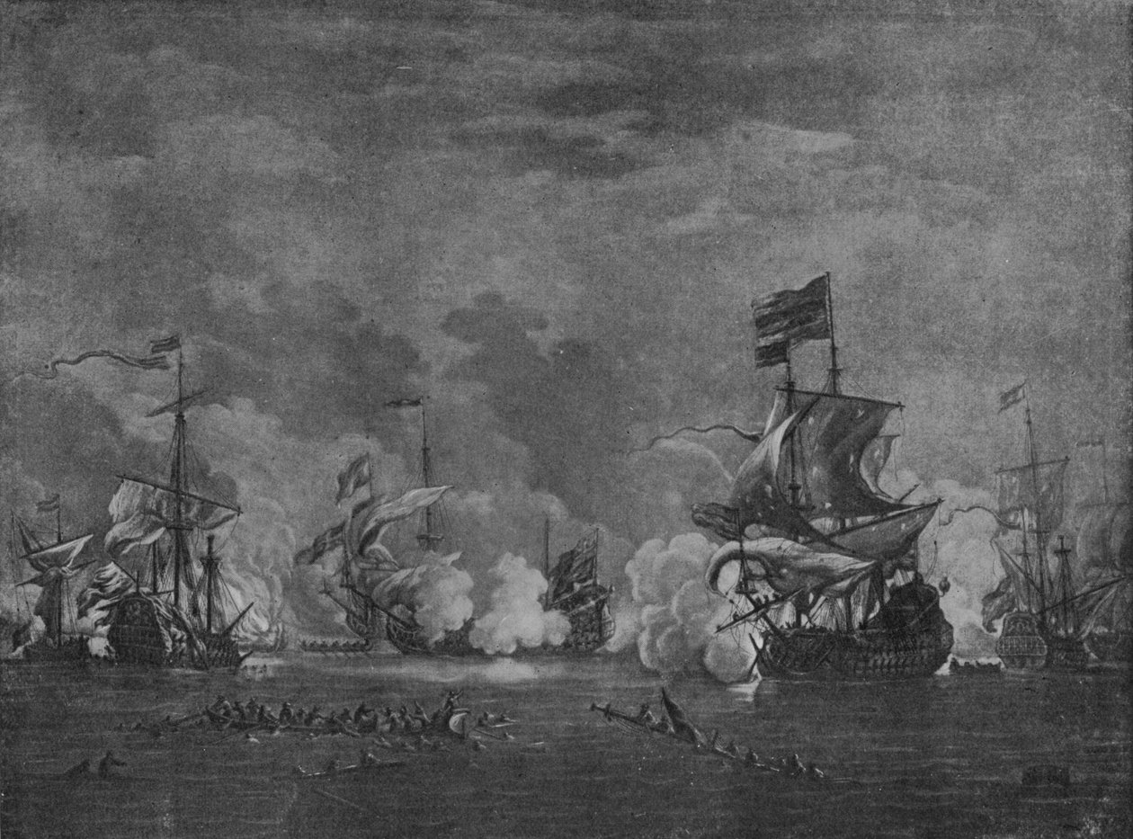 Sir Edward Spragge og Cornelius Tromp, slutningen af det 17. århundrede af Willem van de Velde the Younger