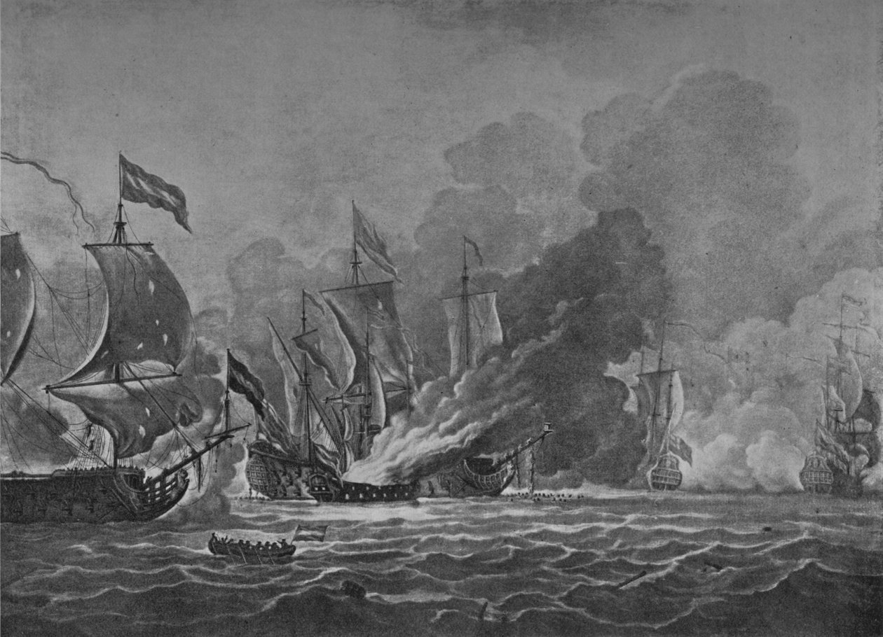 The Burning of the Royal James, c1700 af Willem van de Velde the Younger