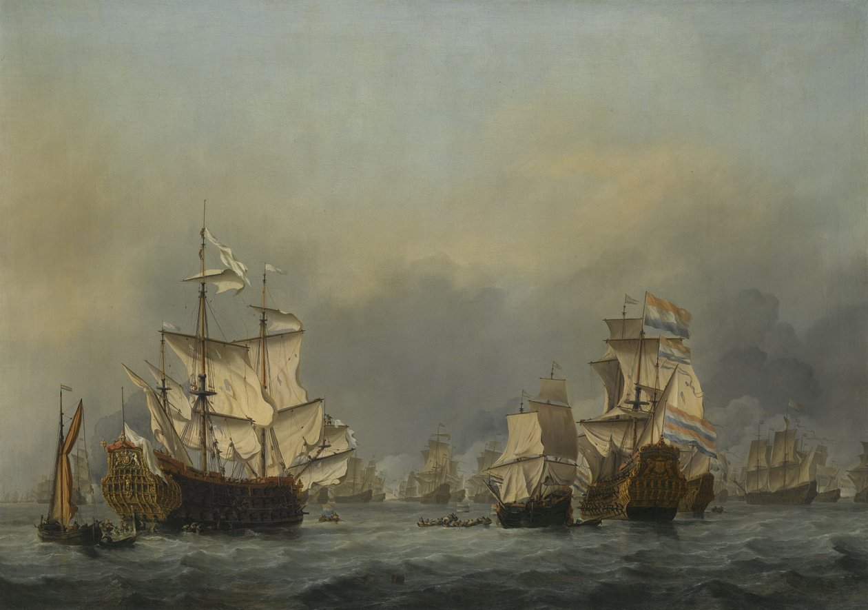 De fire dages kamp, ca. 1670 af Willem van de Velde the Younger