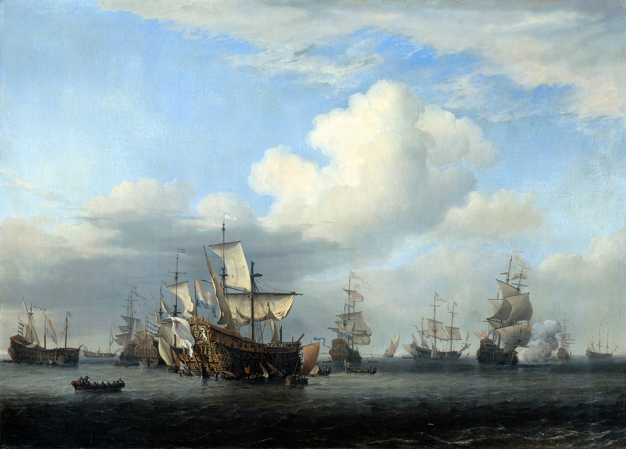 De fangede Swiftsure, Seven Oaks, Loyal George og Convertine..., c1666 af Willem van de Velde the Younger