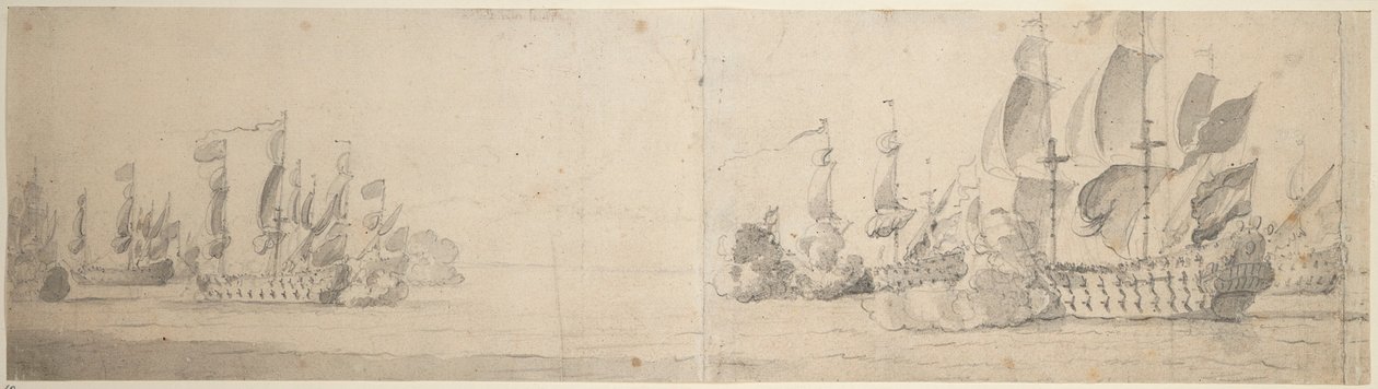 Beach og van Gents aktion af Willem van de the Elder Velde