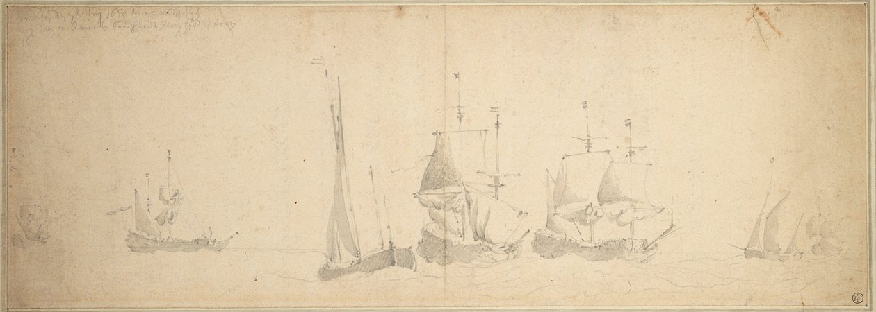 Hollandske skibe i søen, 28. maj-7. juni 1665 af Willem van de the Elder Velde