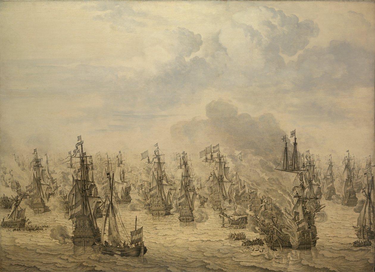 Slaget ved Scheveningen af Willem van de the Elder Velde
