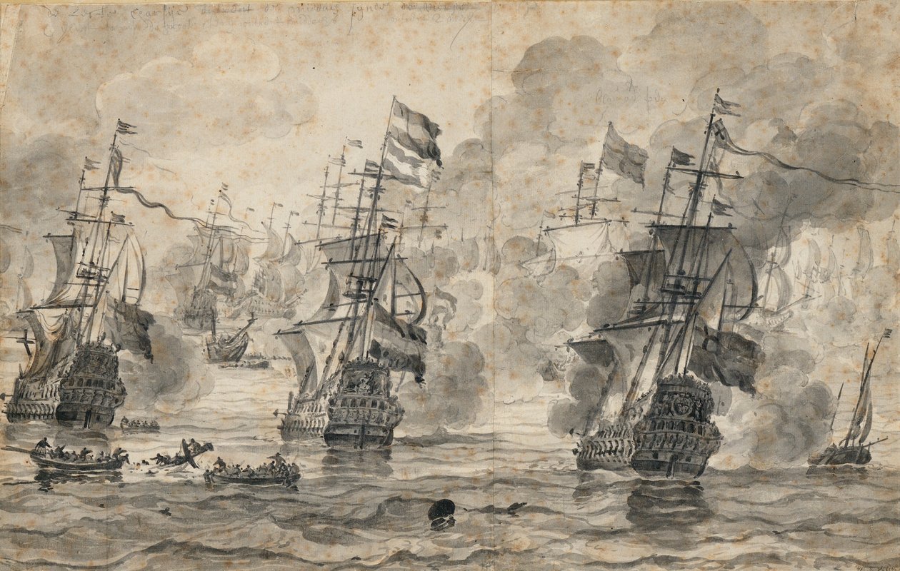 Slaget ved Scheveningen, 31. juli 1653: det sidste pas i slaget af Willem van de the Elder Velde