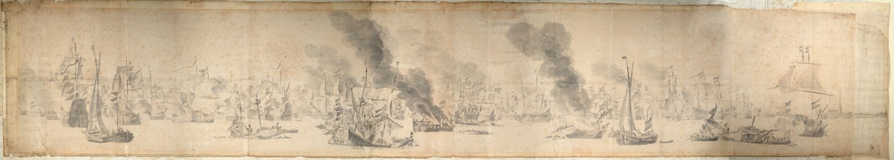 Slaget ved Øresund, 29. oktober 1658, ca. 1658 (papir) af Willem van de the Elder Velde