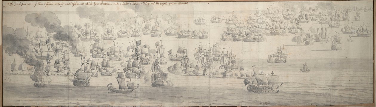 Slaget om Texel (Kijkduin) af Willem van de the Elder Velde