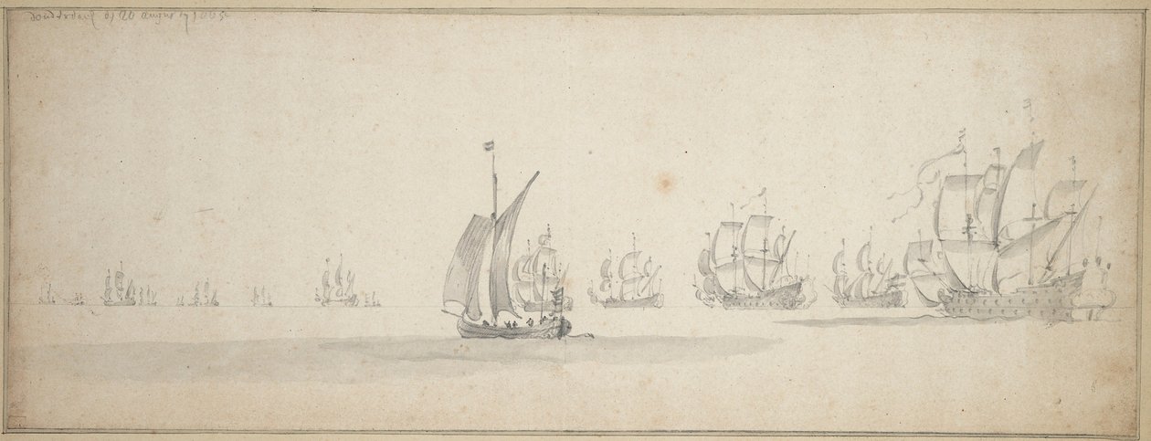 Den hollandske flåde på vej til den skotske kyst af Willem van de the Elder Velde