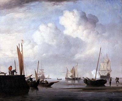 Fiskerbåde og andre sejlfartøjer (olie på lærred) af Willem van de Velde the Younger