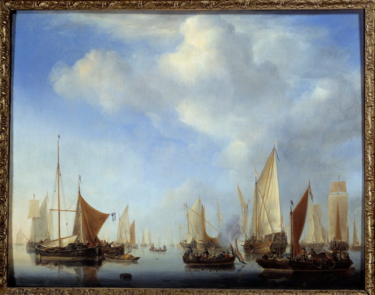 La petite flåde maleri af Willem Van de Velde II le Jeune (1633-1707) af Willem van de Velde the Younger