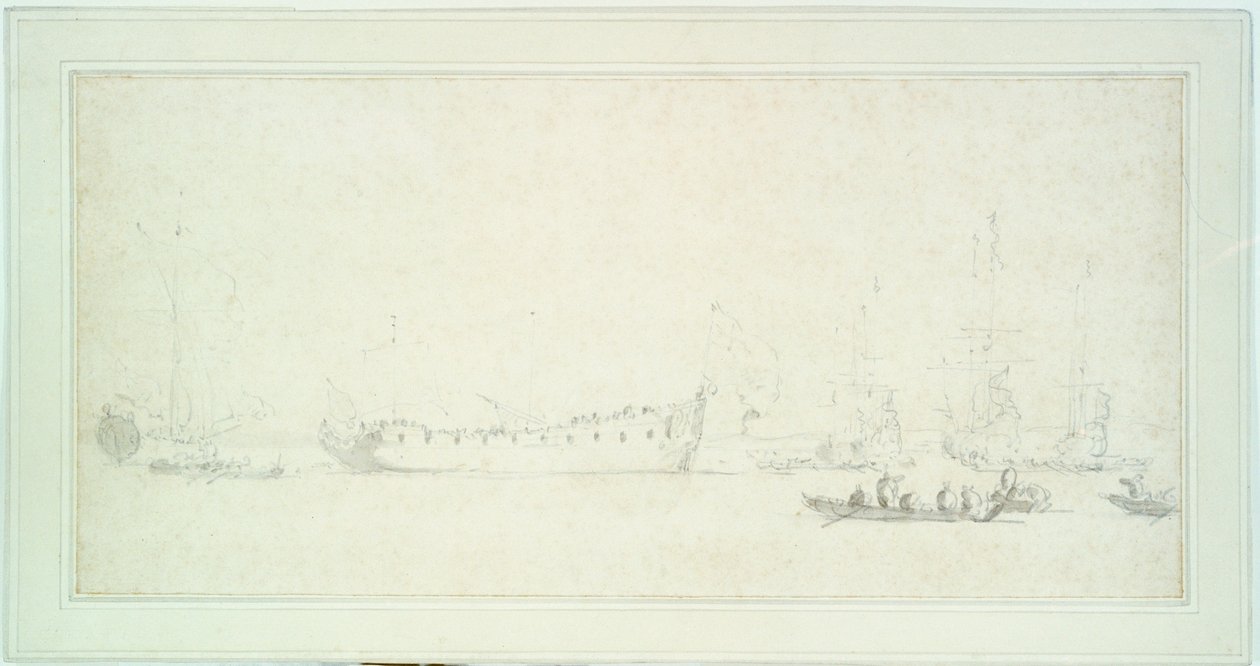 Søsætning af et engelsk skib, sandsynligvis 