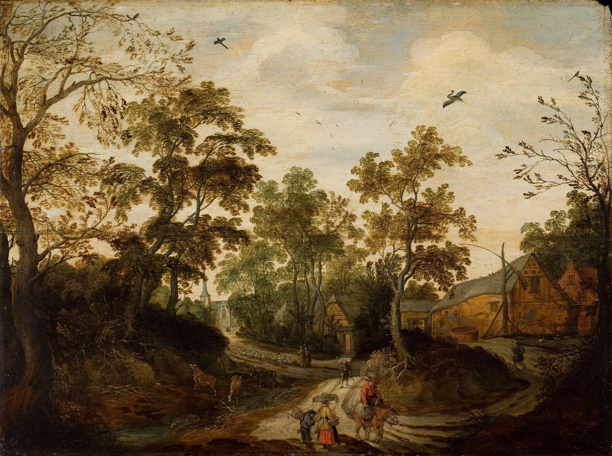 Udsigt over en landsby af Willem van den Bundel