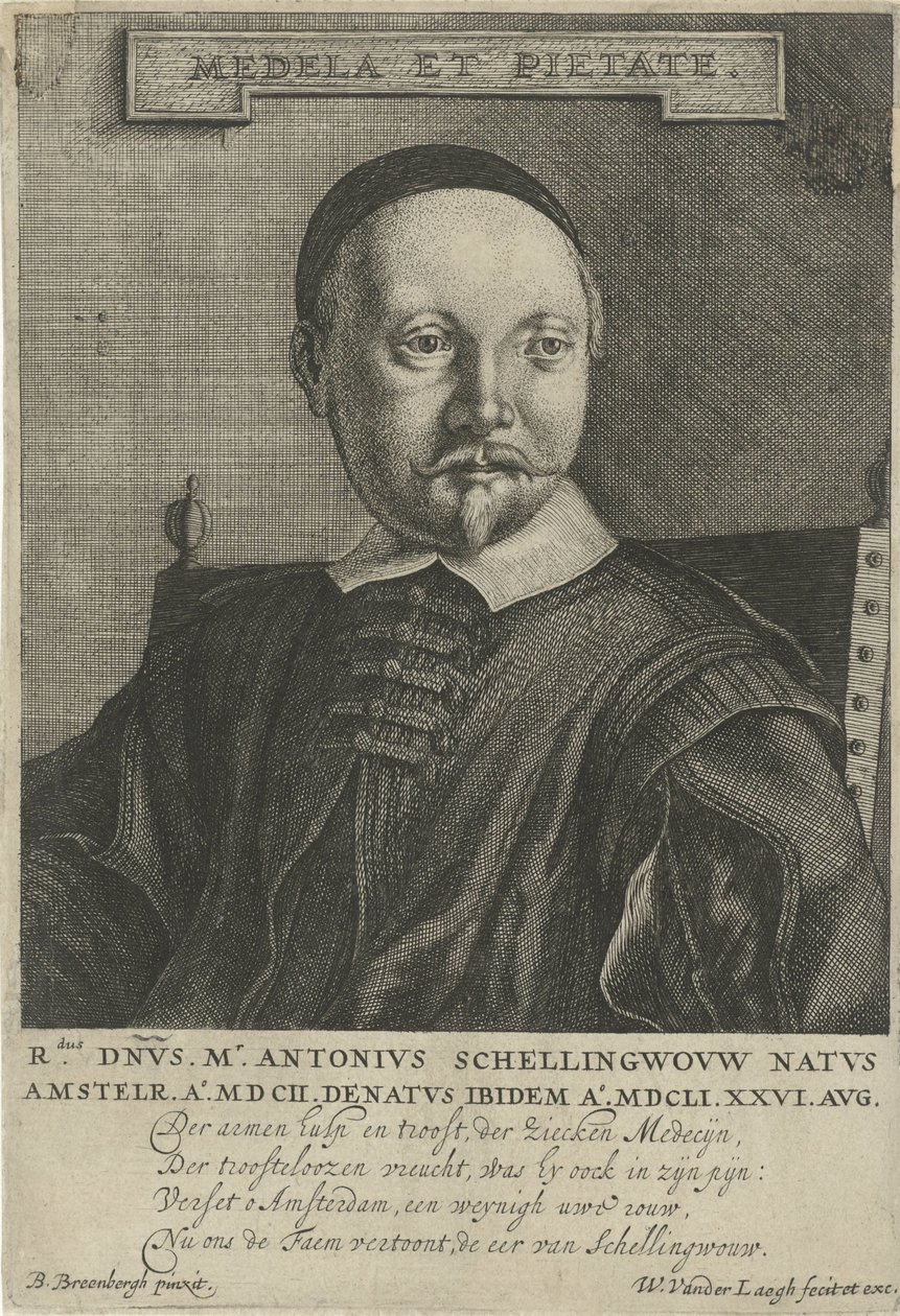 Portræt af Antonius Schellingwou af Willem van der Laegh