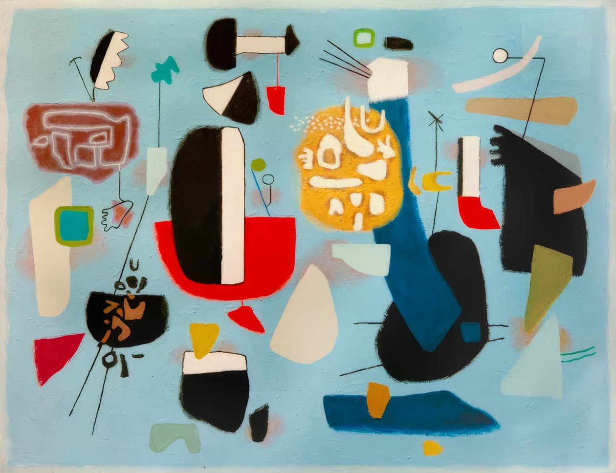 Dialog mellem rød og blå af Willi Baumeister