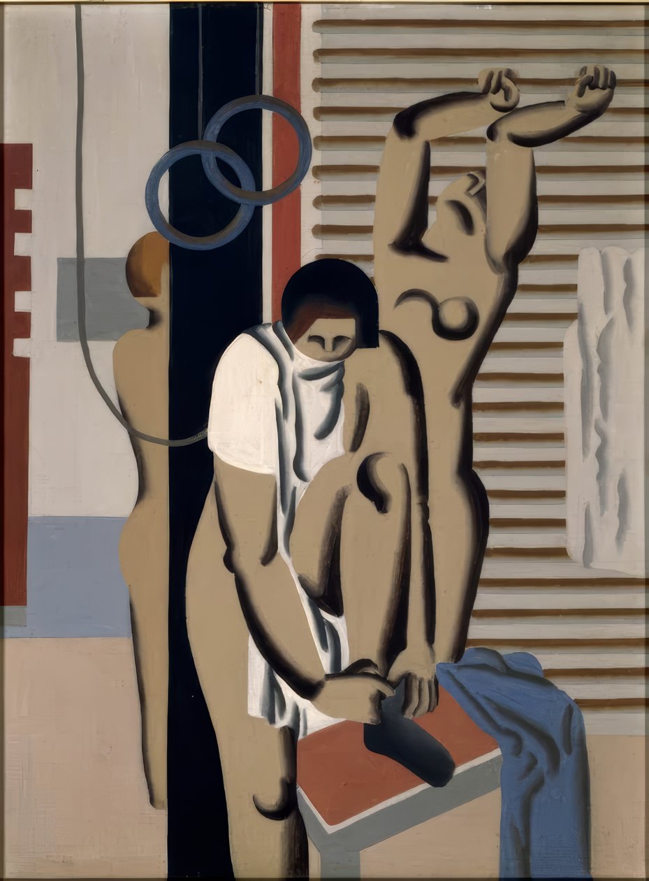 Kvinder i gymnastiksalen af Willi Baumeister