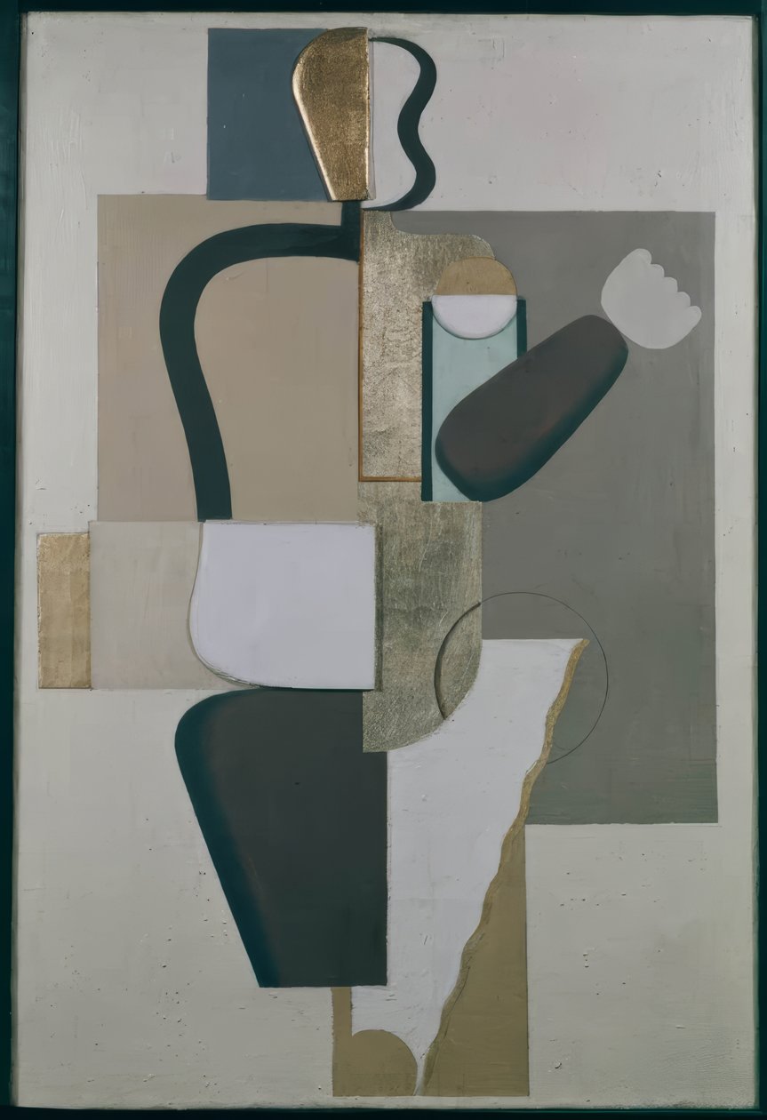 Vægmaleri med metaller af Willi Baumeister