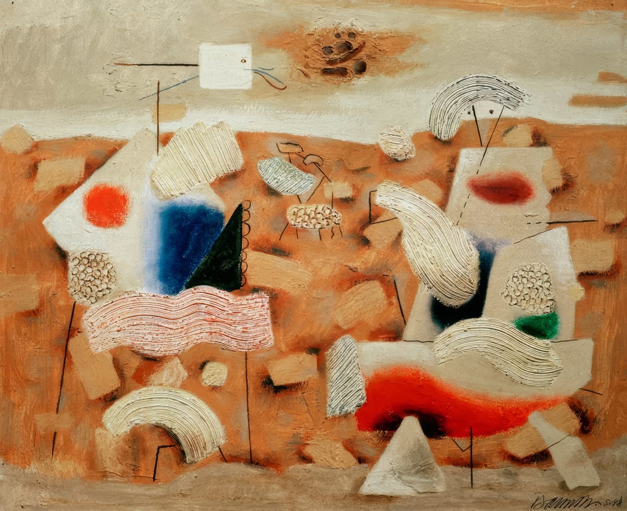 Metafysisk landskab (okker) af Willi Baumeister