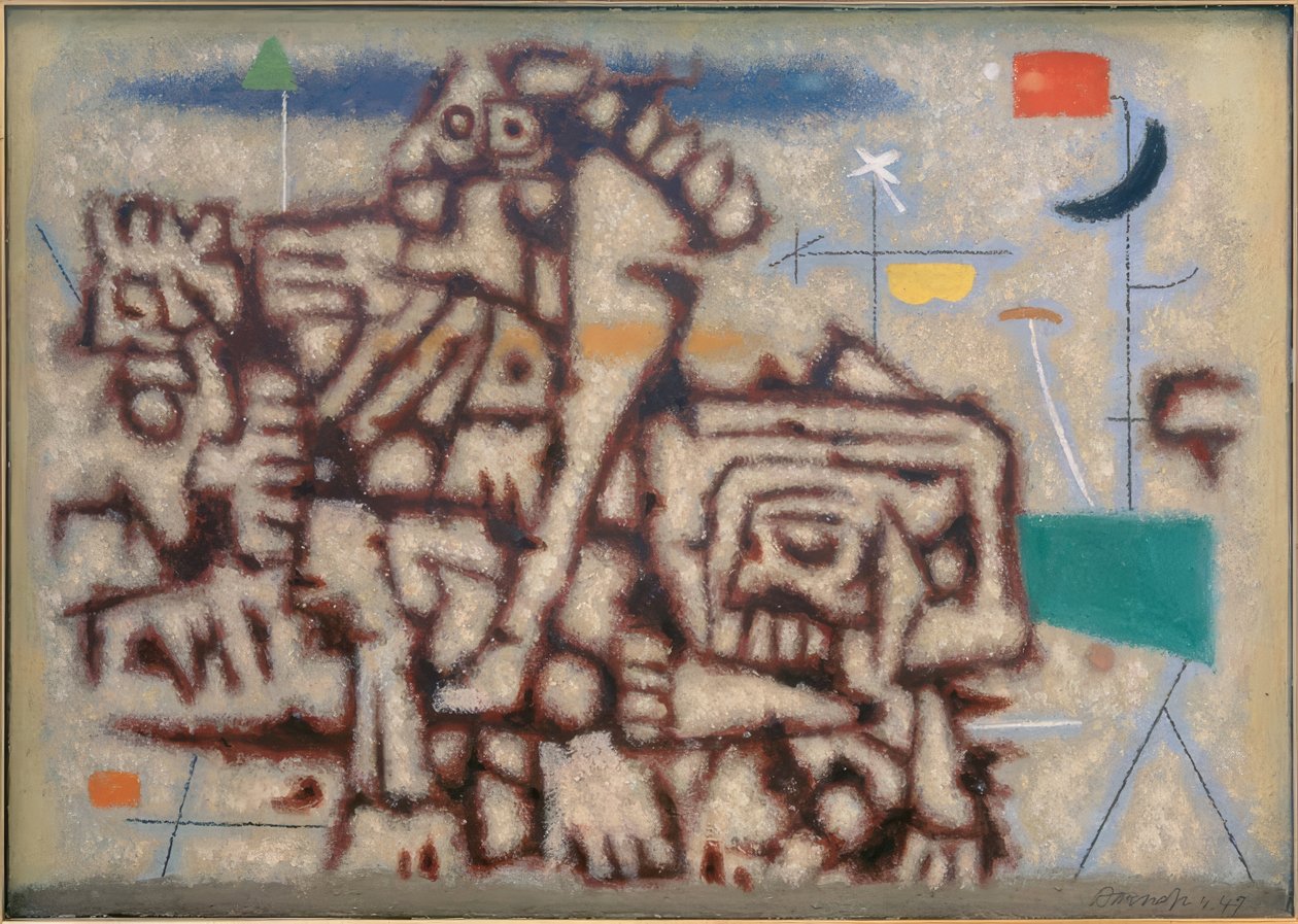 To tidsaldre (variant på blå) af Willi Baumeister