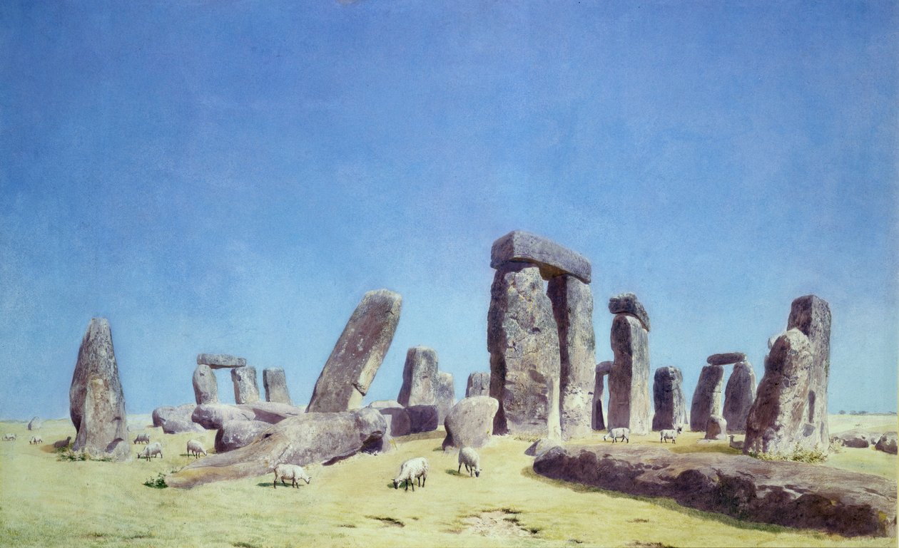 Får ved Stonehenge (wc) af Joseph Mallord William Turner