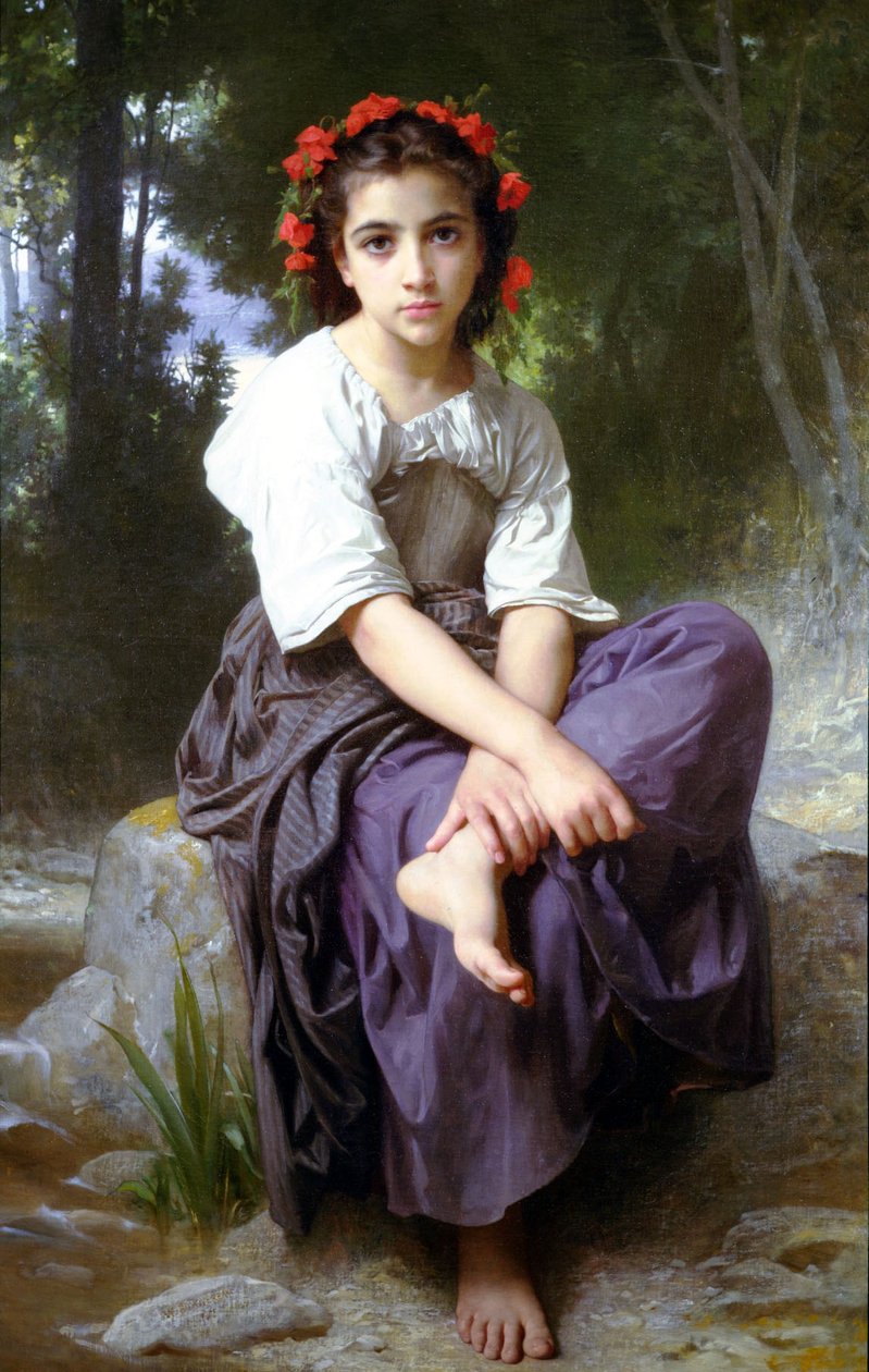Ved kanten af åen af William Adolphe Bouguereau